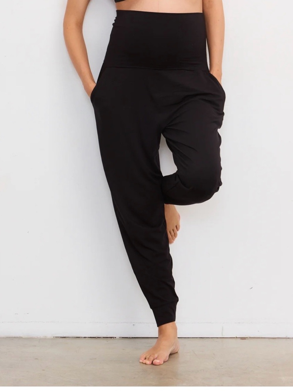 Hatch Maternity Black Over Under Easy Pants